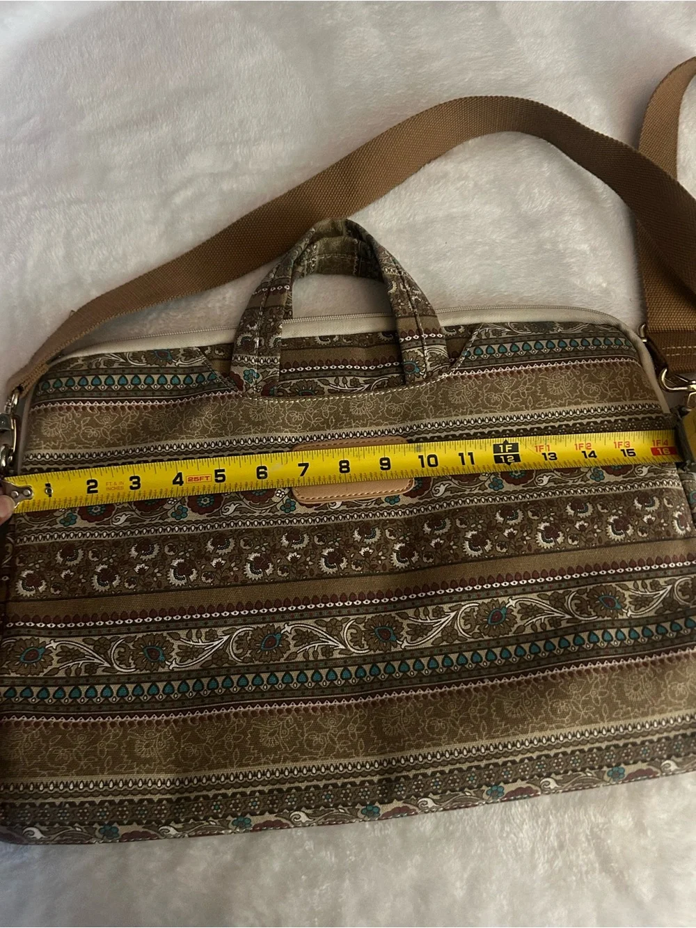 Dachfee Patterned Brown Laptop/Briefcase Bag